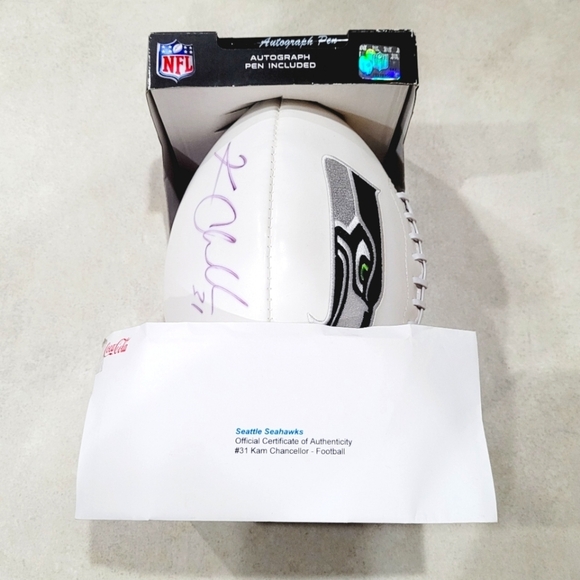 NFL Other - NFL Kam Chancellor Autographed Signed Football W/ Signing Pen W/Letter